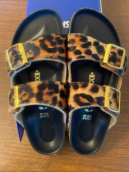 Birkenstock Shoes - Birkenstock Women’s Arizona Leopard calf hair/Black and tan